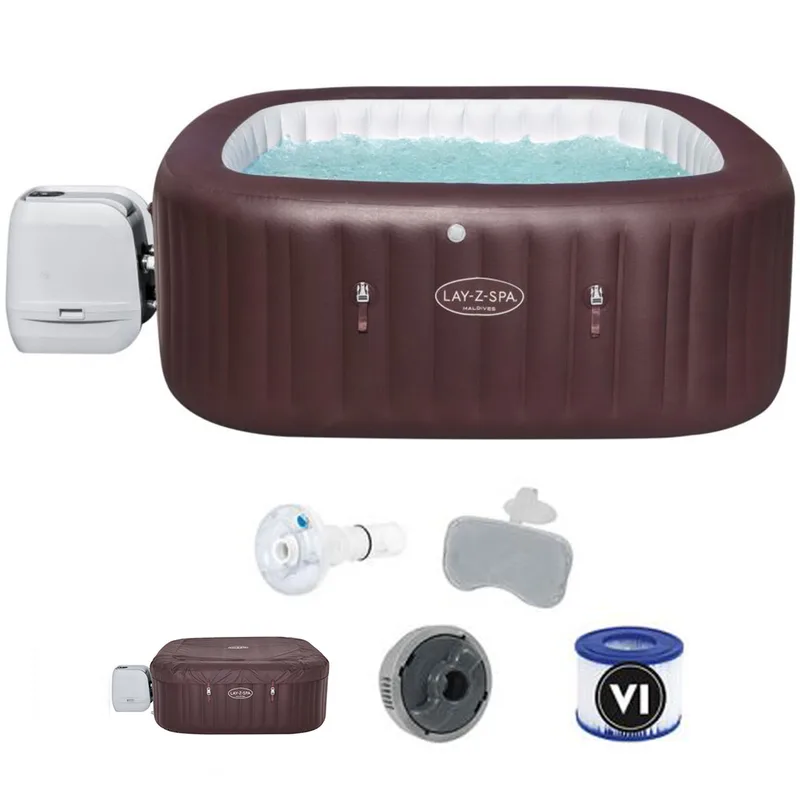 Bestway Lay-Z-Spa Maldives HydroJet Pro 60033 - 201 x 201 x 80 cm - Spa gonflable à hydromassage
