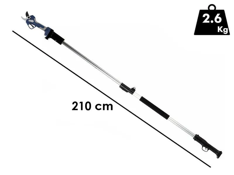 Bullmach ARTEMIS 45 - Sécateur électrique de taille sur perche - 150/210 cm - 2x 21.6V 4Ah - Diamètre de coupe 45 mm