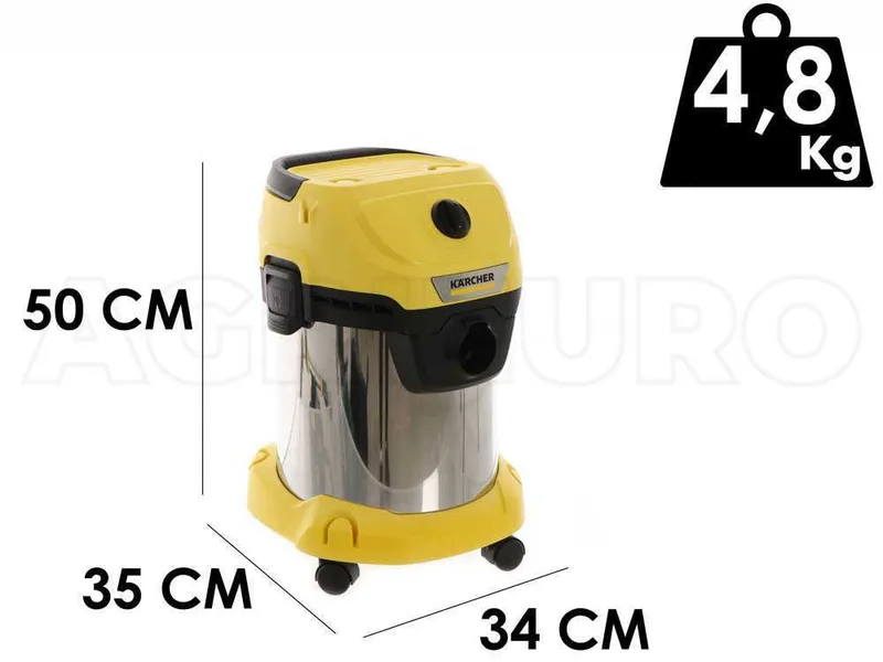 Karcher WD 3 S V-17/4/20 - Aspirateur multifonction - Acier INOX - 17 L