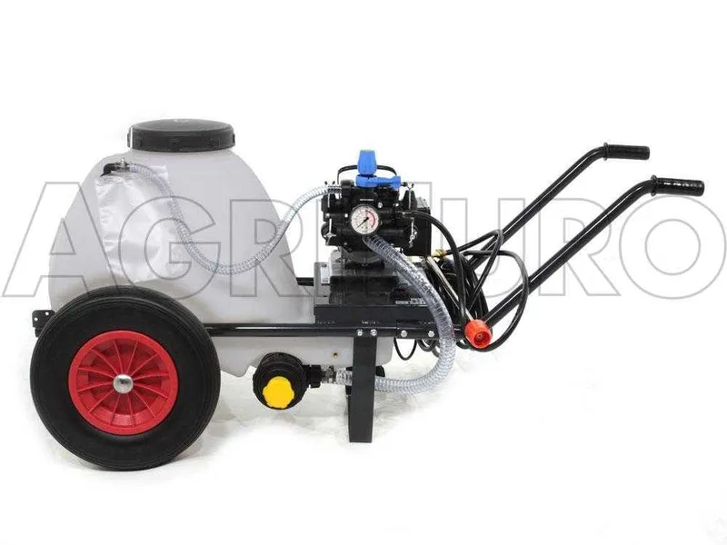Groupe motopompe de pulvérisation Comet MC 25 - moteur monophasé sur chariot avec cuve 80l